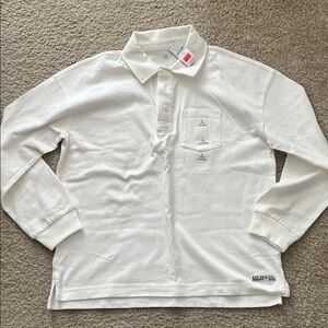 GAP Cream boy size L Long Sleeve Polo Shirt